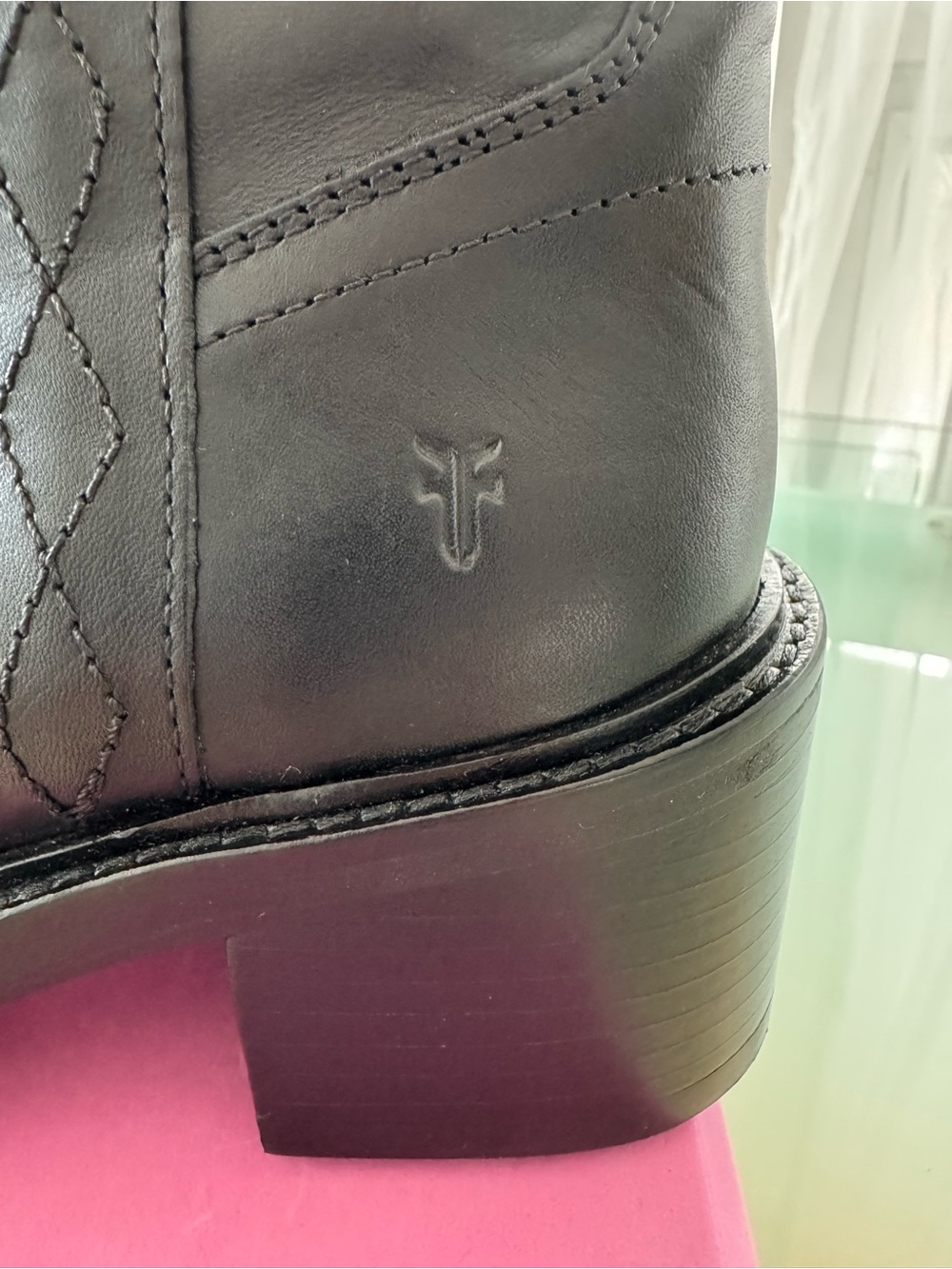 Frye Black Tall Moto Style Leather Boots - NEW